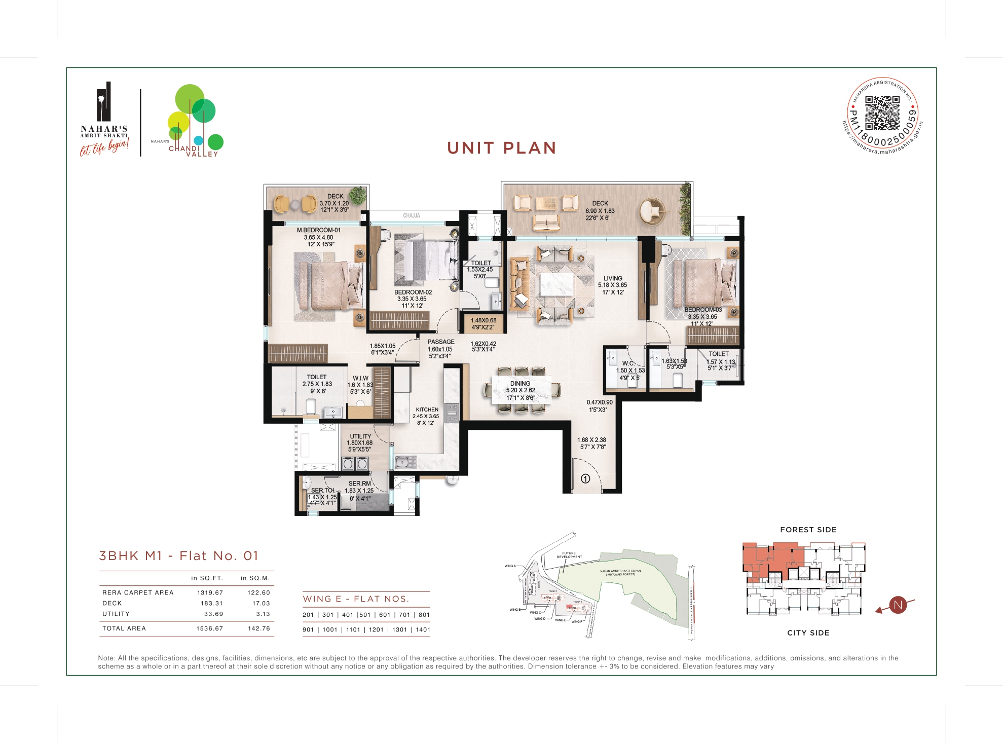 3 BHK M - Flat No. 01